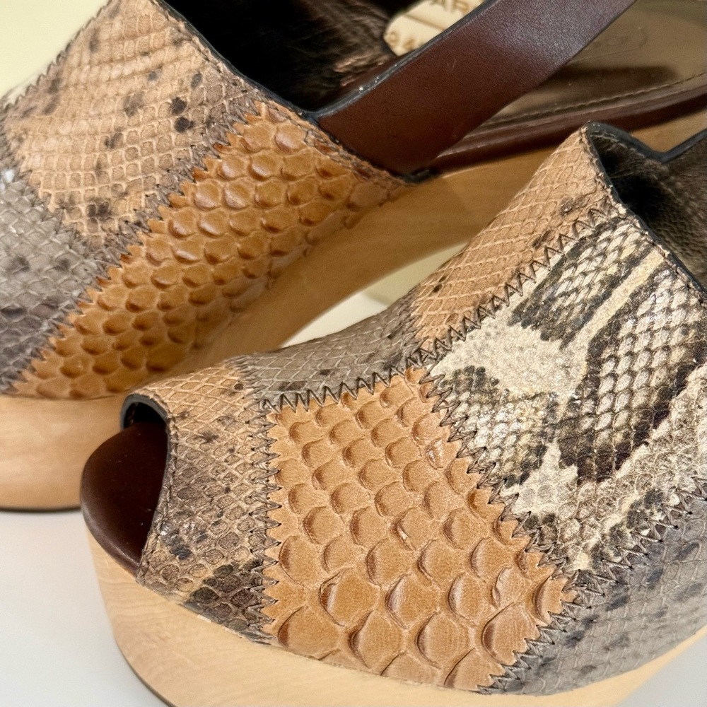 COACH Petrina Snake Print Platform Sandals RARE - Picture 5 of 12